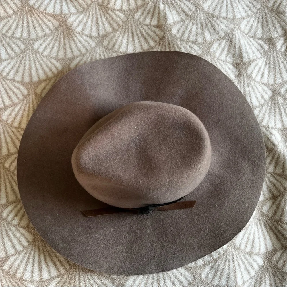 Goorin Bros 100% Wool Hat, 4-inch Brim, Taupe, Women’s Sz Large - Picture 2 of 7